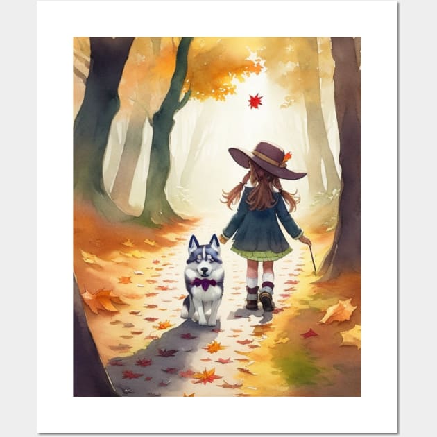 child hanging out with a dog. Wall Art by MeriemBz